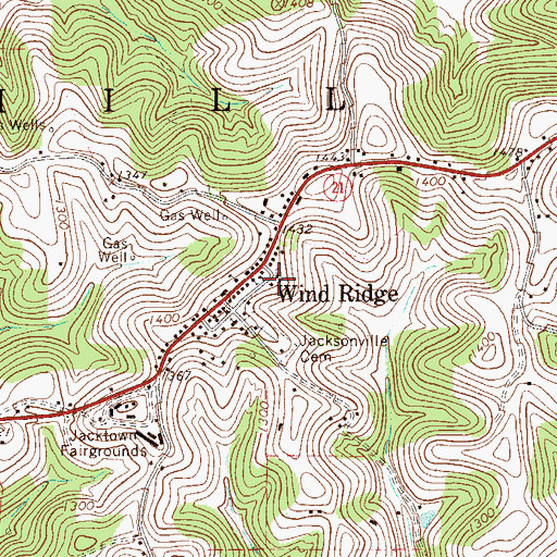 Topographic Map of Richhill Township Volunteer Fire Department Company 28, PA