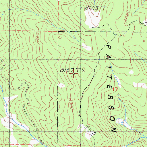 Topographic Map of Patterson Mountain, CA