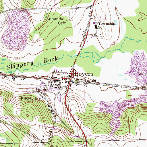 Topographic Map of Marion Township Volunteer Fire Company Station 31, PA