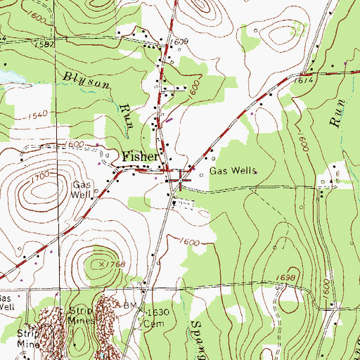 Topographic Map of Millcreek Township Volunteer Fire Department Station 590, PA