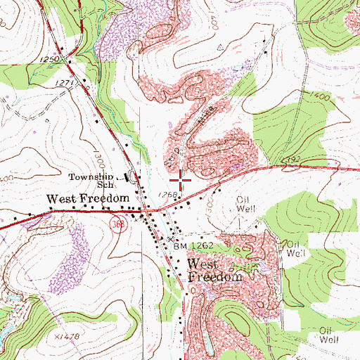 Topographic Map of Perry Township Volunteer Fire Department Station 610, PA