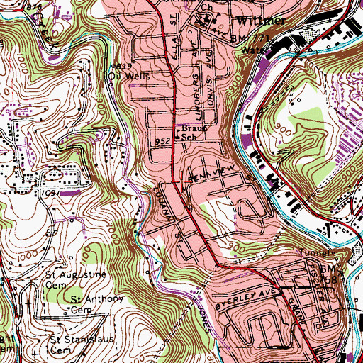 Topographic Map of Undercliff Volunteer Fire Company Station 264, PA