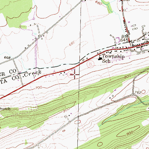 Topographic Map of Richfield Fire Company Station 9, PA