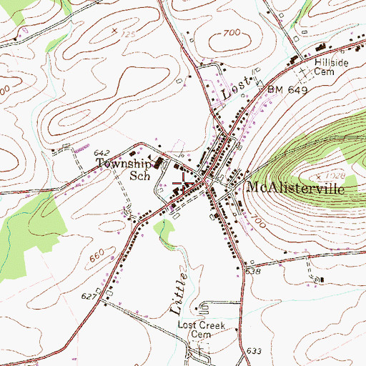 Topographic Map of Fayette Fire Company Station 4, PA