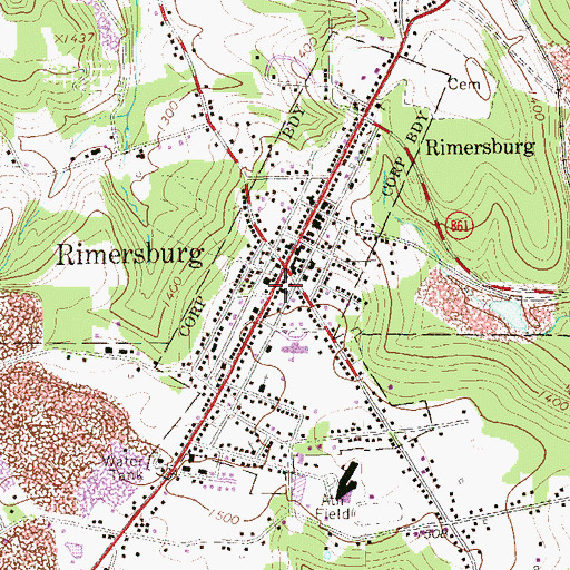 Topographic Map of Rimersburg Hose Company Station 620, PA