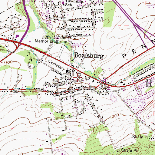 Topographic Map of Boalsburg Fire Company 3, PA