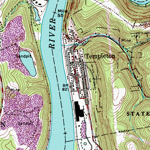 Topographic Map of Pine Township Volunteer Fire Company Station 190, PA