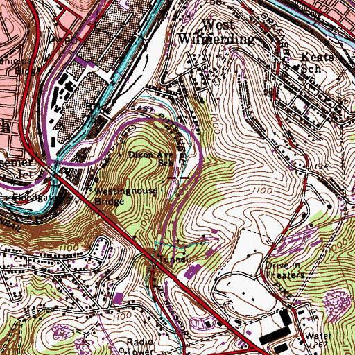 Topographic Map of Dixon Hollow Volunteer Fire Department Station 210, PA