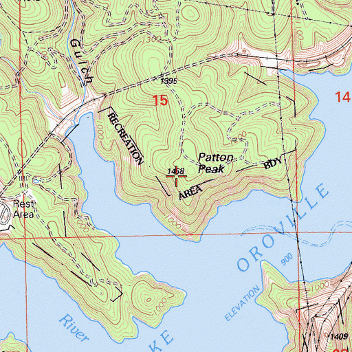 Topographic Map of Patton Peak, CA