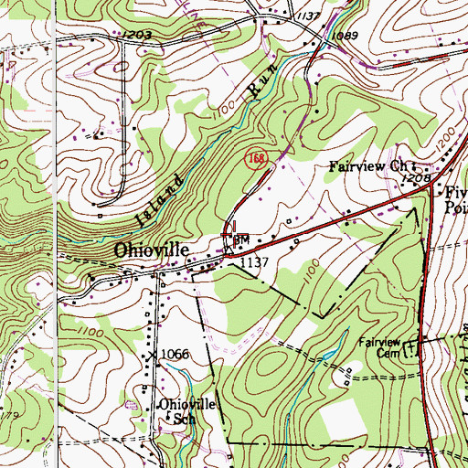 Topographic Map of Ohioville Borough Volunteer Fire Department Headquarters Station 39, PA