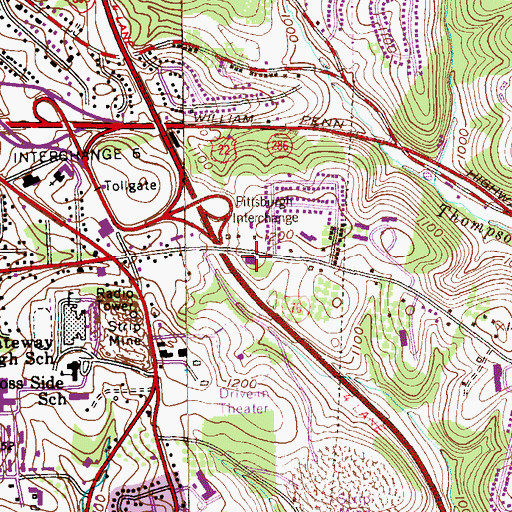 Topographic Map of Monroeville Fire Department Emergency Medical Services, PA