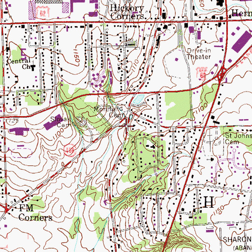 Topographic Map of Hermitage Fire Department Station 3, PA