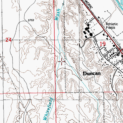 Topographic Map of Blackfield Canyon, AZ