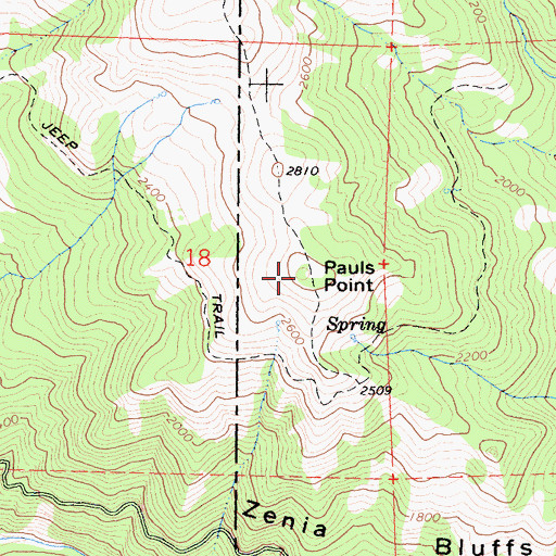 Topographic Map of Pauls Point, CA