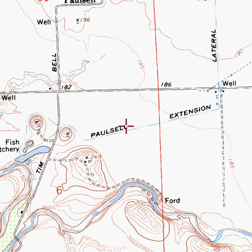 Topographic Map of Paulsell Extension, CA