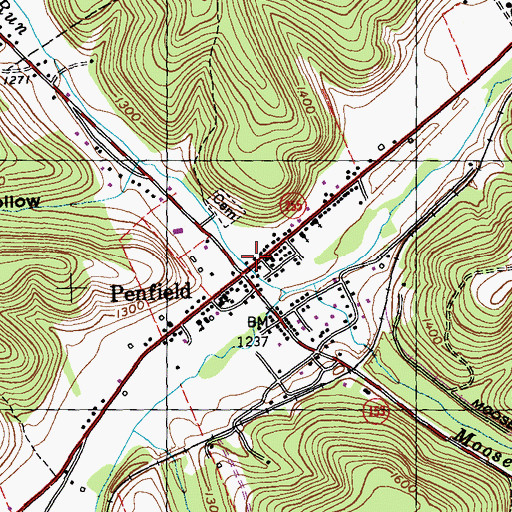 Topographic Map of Penfield Volunteer Fire Department Station 41, PA