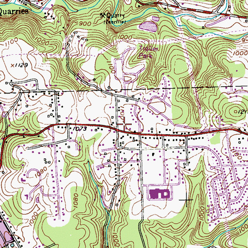 Topographic Map of Economy Volunteer Fire Department Station 69 - 3, PA