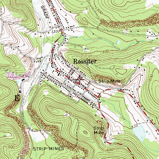 Topographic Map of Rossiter Volunteer Fire Department Station 340, PA