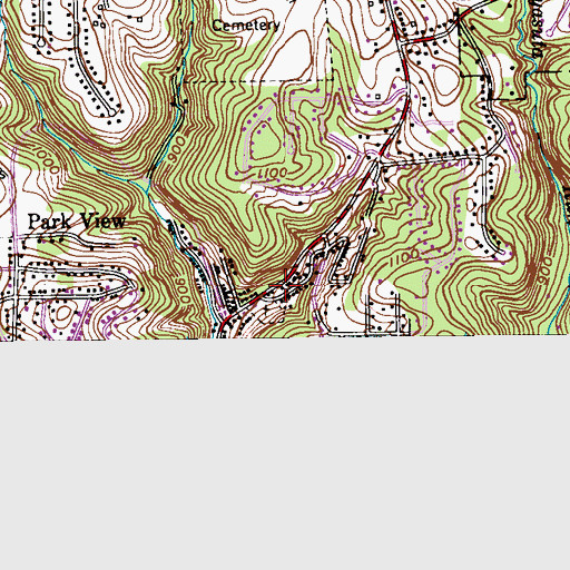 Topographic Map of Pleasant Valley Volunteer Fire Department Station 217, PA