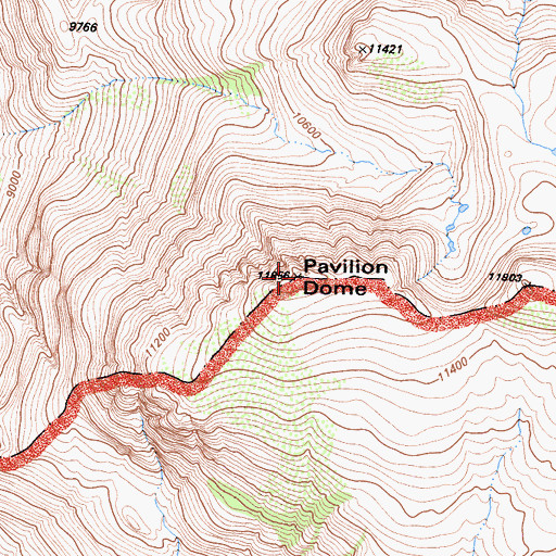 Topographic Map of Pavilion Dome, CA