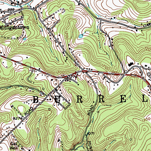 Topographic Map of Upper Burrell Township Fire Company, PA
