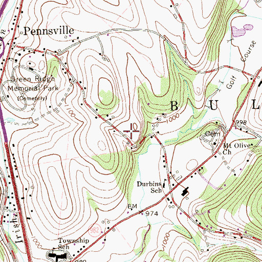 Topographic Map of Bullskin Township Volunteer Fire Department Station 2 - 45, PA