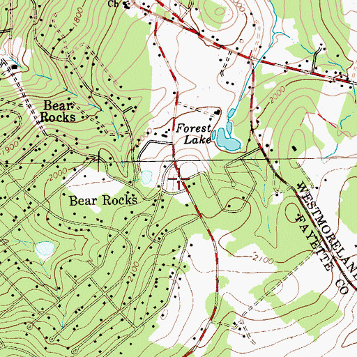 Topographic Map of Bullskin Township Volunteer Fire Department Station 3 - 45, PA