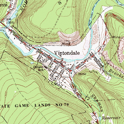 Topographic Map of Vintondale Volunteer Fire Company Station 45, PA