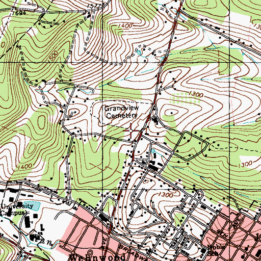 Topographic Map of Logan Township United Fire Department Station 18, PA