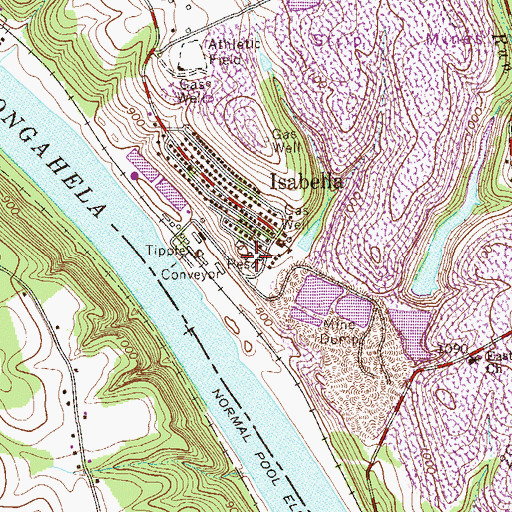 Topographic Map of Isabella Volunteer Fire Department Station 22, PA