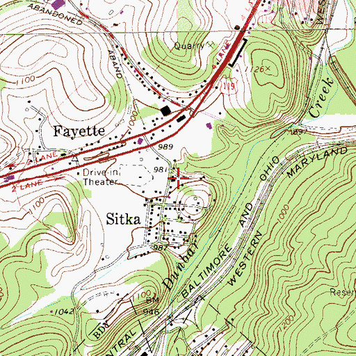 Topographic Map of Morrell Volunteer Fire Department Station 24, PA