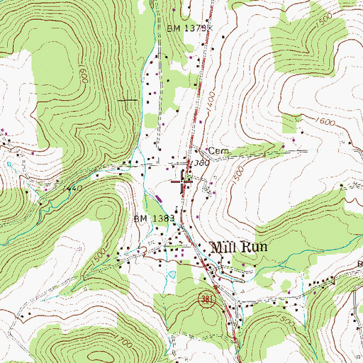 Topographic Map of Springfield Township Volunteer Hose Company Station 35, PA
