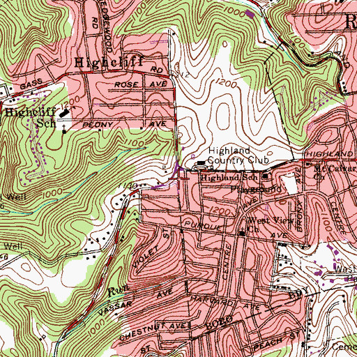 Topographic Map of Quaill District Firemens Association Station 249, PA