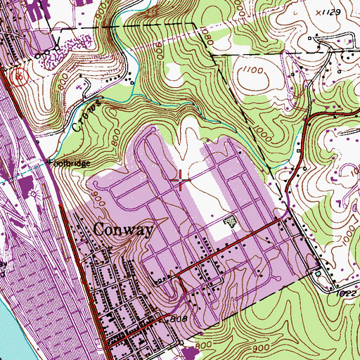 Topographic Map of Conway Volunteer Fire Department Station 49 - 2, PA