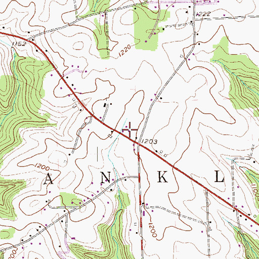Topographic Map of Franklin Township Volunteer Fire Department Station 70 - 2, PA