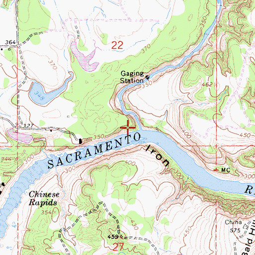 Topographic Map of Paynes Creek, CA