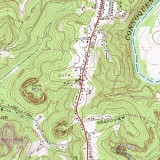 Topographic Map of North Sewickley Fire Department Station 13 - 2, PA