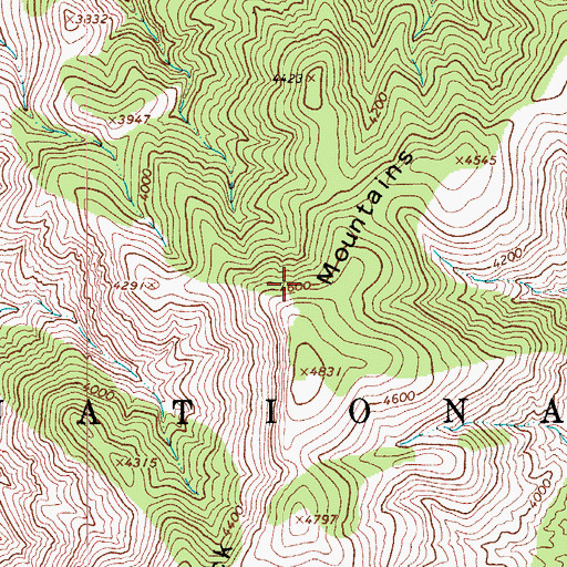 Topographic Map of Blackjack Mountains, AZ