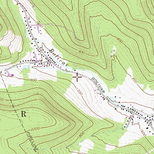 Topographic Map of Derrick City Volunteer Fire Department Station 11A, PA
