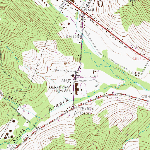 Topographic Map of Otto Township Volunteer Fire Company, PA