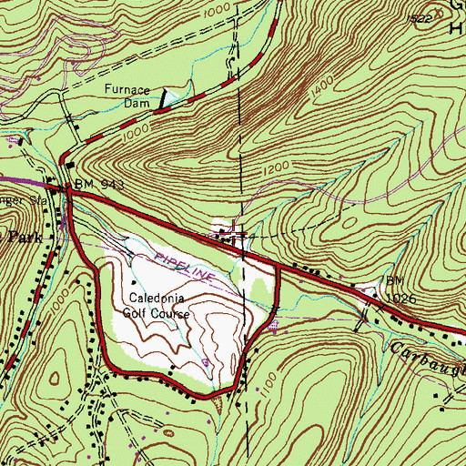 Topographic Map of Pennsylvania Conservation and Natural Resources District 1 Michaux Forest, PA