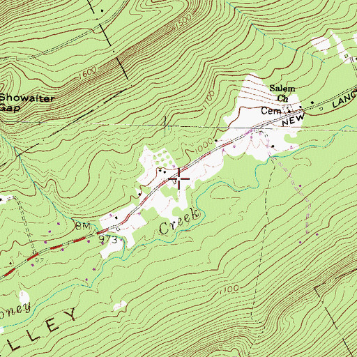Topographic Map of New Lancaster Valley Volunteer Fire Company, PA