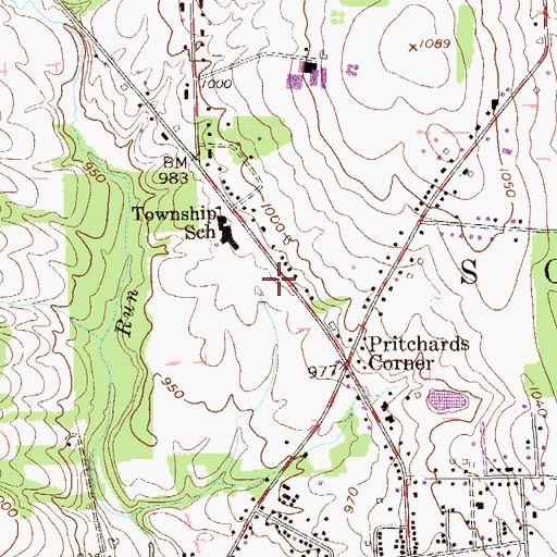 Topographic Map of South Pymatuning Township Volunteer Fire Department Station 78, PA