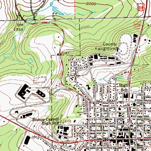 Topographic Map of Pennsylvania Conservation and Natural Resources District 6 Gallitzin, PA