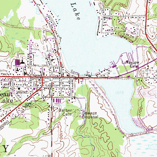 Topographic Map of Conneaut Lake Volunteer Fire Department 7, PA