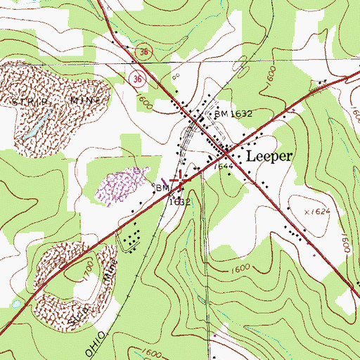 Topographic Map of Farmington Area Ambulance Service, PA
