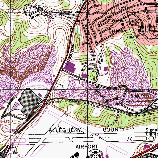 Topographic Map of Skyview Volunteer Fire Company 4 Station 296, PA