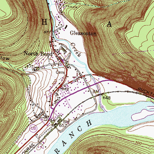 Topographic Map of Chapman Township Volunteer Fire Company Station 27, PA