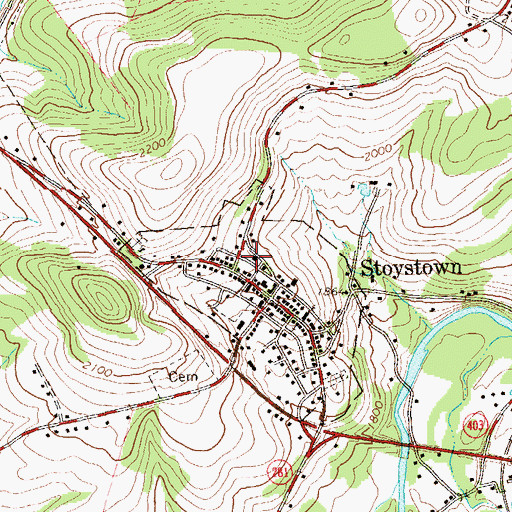 Topographic Map of Stoystown Volunteer Fire Company Station 604, PA