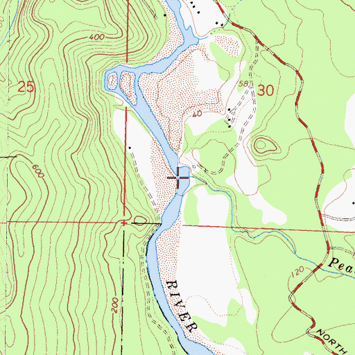 Topographic Map of Peacock Creek, CA